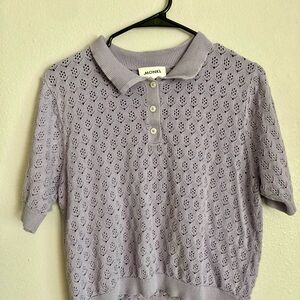 Monki Lavender Knit Polo Shirt